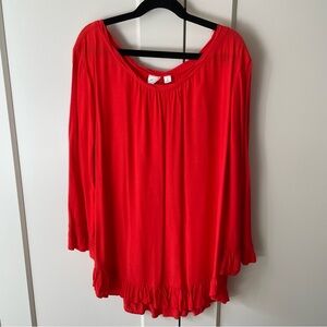 Gap Red Top with Ruffle Hem